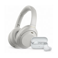 Sony WH-1000XM4C Gen2 Wireless Noise Cancelling Headphones (Silver) with Wireless Earbuds Bundle