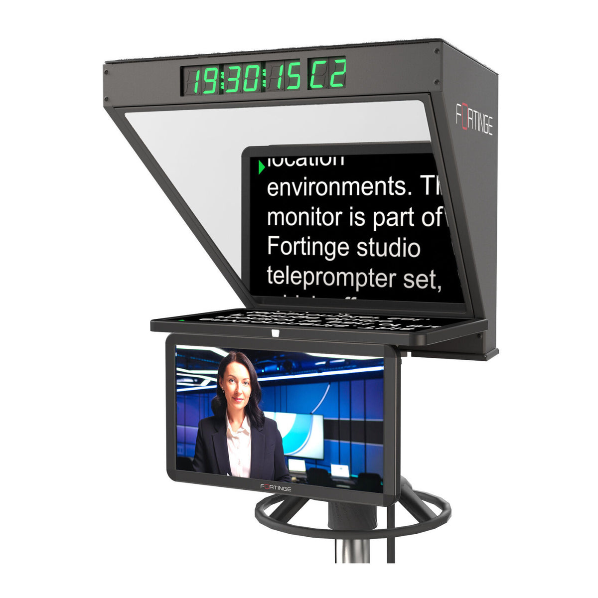 Fortinge ROBO High-Brightness 21 Inch Studio Teleprompter for PTZ Cameras