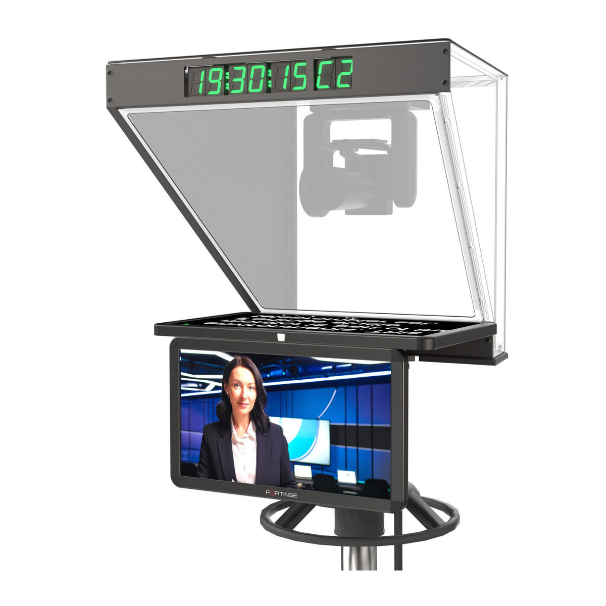 Fortinge ROBO IP 19 Inch Studio Teleprompter with IP Input for PTZ Cameras