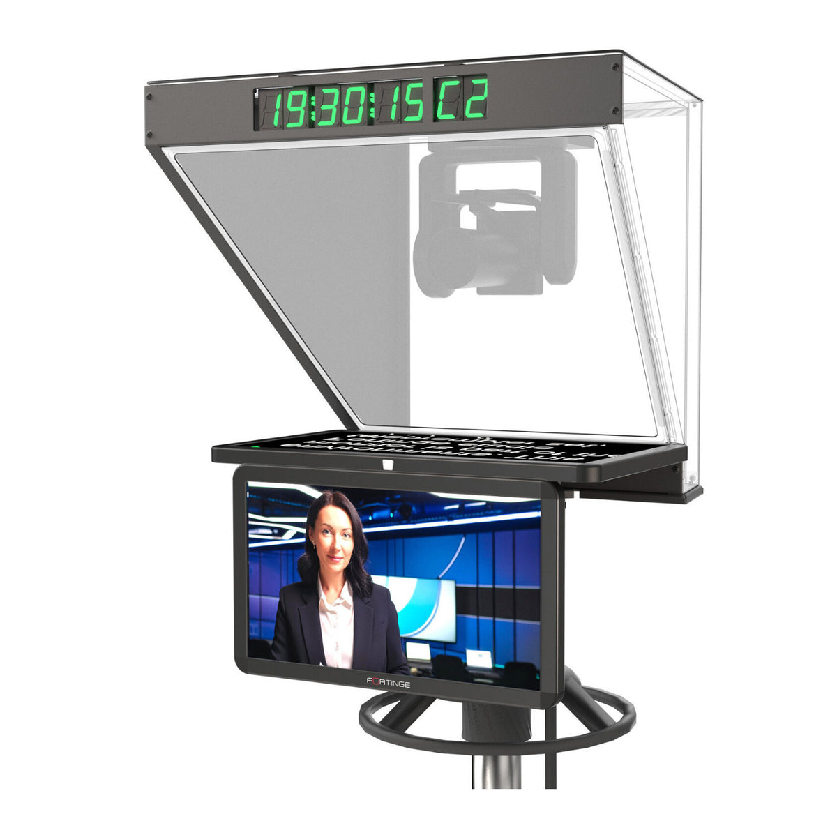 Fortinge ROBO IP High-Brightness 19 Inch Studio Teleprompter with IP Input for PTZ Cameras