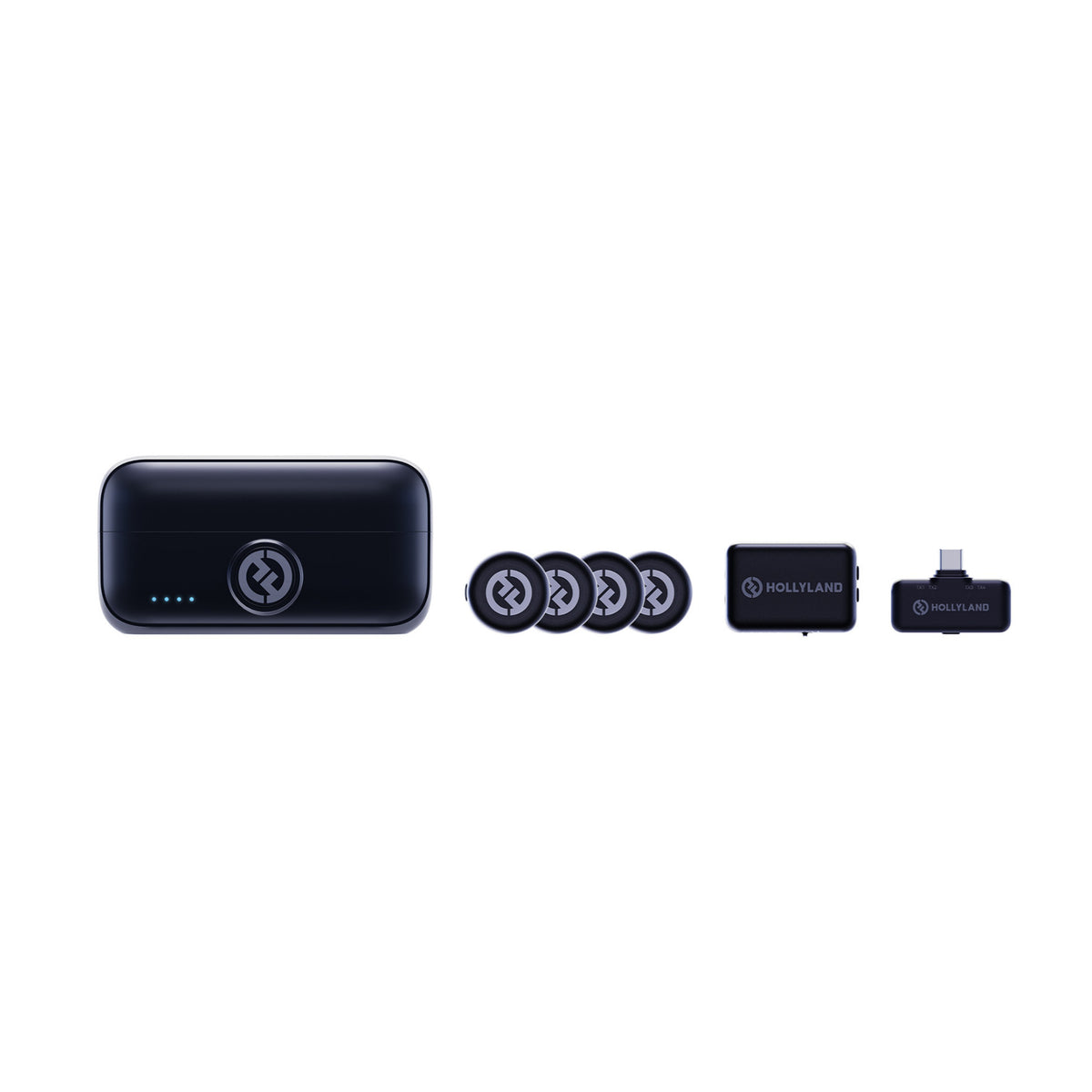 Hollyland LARK M3 Combo Wireless Microphone System (4 TX, 2 RX) Bundle with Charging Accessories