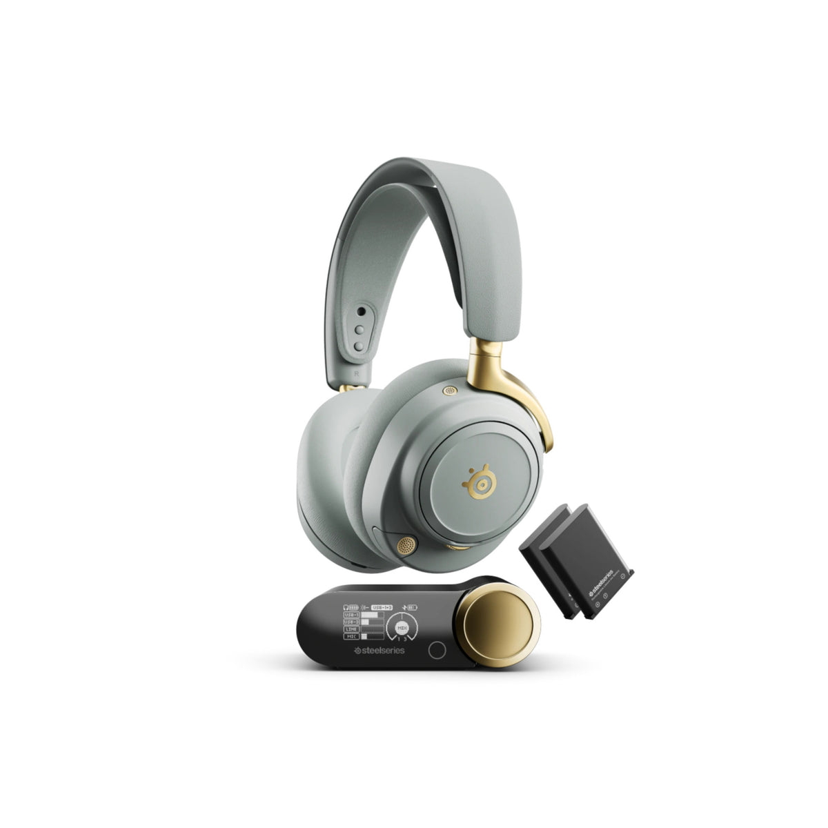 SteelSeries Arctis Nova Elite Hi-Res Wireless Gaming Headset (Sage/Gold)