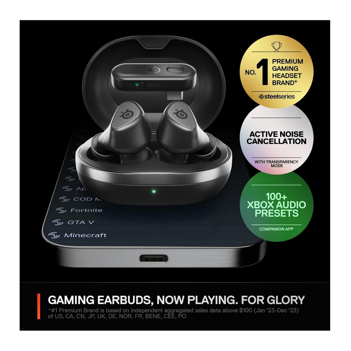 SteelSeries Arctis GameBuds for Xbox/PC/PS5/Switch/Mobile (Black)