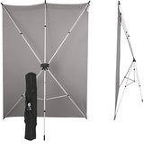 Westcott X-Drop Wrinkle-Resistant Sweep Backdrop Kit (Neutral Gray, 5' x 12') side view