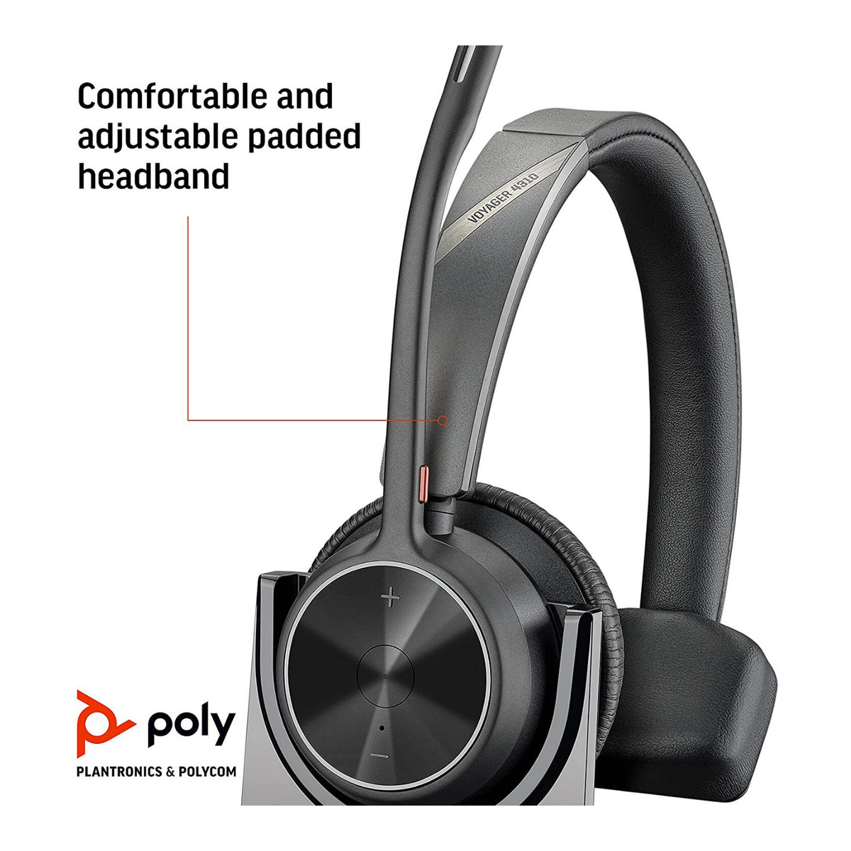 Poly Plantronics Voyager 4310 UC Single-Ear Wireless Headset with Mic (Black)