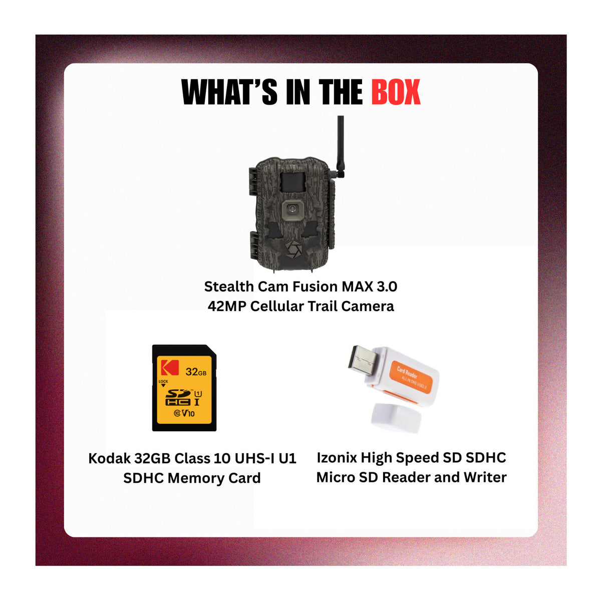 Stealth Cam Fusion MAX 3.0 42MP Cellular Trail Camera with 32GB Memory Card and Card Reader Bundle-9