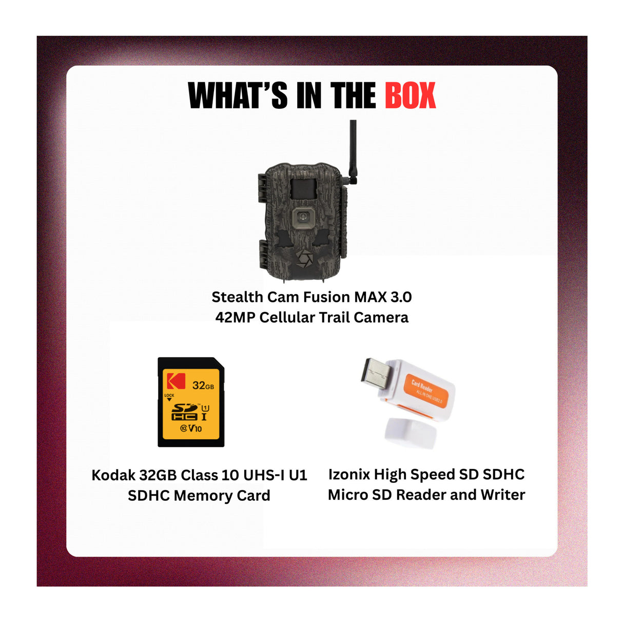 Stealth Cam Fusion MAX 3.0 42MP Cellular Trail Camera with 32GB Memory Card and Card Reader Bundle-9