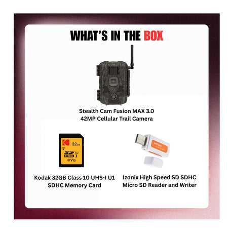 Stealth Cam Fusion MAX 3.0 42MP Cellular Trail Camera with 32GB Memory Card and Card Reader Bundle-9