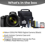 Nikon COOLPIX P950 Digital Camera (Black) Camera Case and Accessory, 64GB Memory Card Bundle