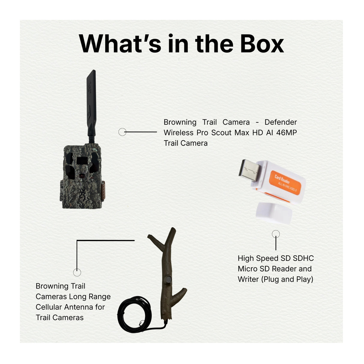 Browning Trail Camera Defender 46MP HD AI Wireless Pro Scout Max Bundle - 9