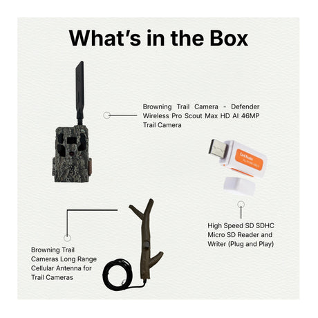 Browning Trail Camera Defender 46MP HD AI Wireless Pro Scout Max Bundle - 9