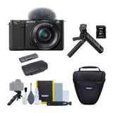 Sony Alpha ZV-E10 APS-C Vlog Camera with 16-50mm Lens (Black) and Vlogger Accessory Kit Bundle