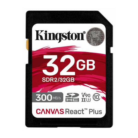Kingston Canvas React Plus 32GB U3 V90 SD Memory Card (10-Pack) with 2-in-1 USB 3.0 Card Reader - 3