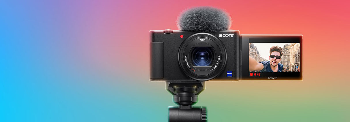 Sony ZV-1F Vlog Camera (White) Bundle with Sony Vlogger Accessory Kit