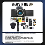 Sony Alpha ZV-E10 APS-C Mirrorless Vlog Camera Body (Black) Content Creator's Bundle