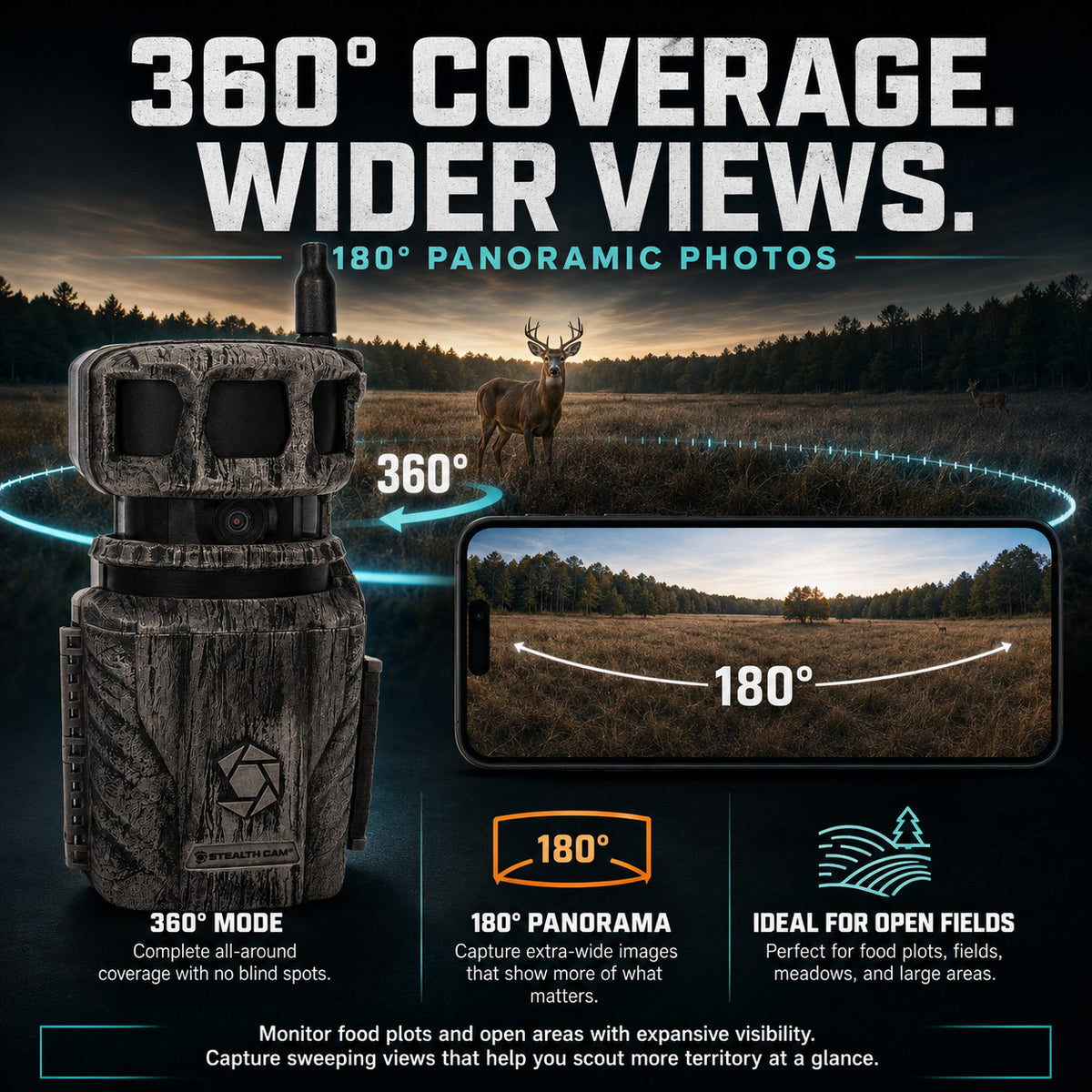 Stealth Cam Revolver 36MP 360-Degree Cellular Trail Camera with 1/4-Inch Threaded Mount Bundle