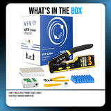 500-Ft Bulk Cat6 Ethernet Cable (Gray) with RJ45 Pass Through Crimper Kit Bundle