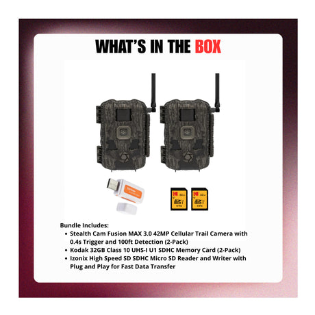 Stealth Cam Fusion MAX 3.0 42MP Cellular Trail Camera Bundle with 32GB Memory Card and Card Reader-8