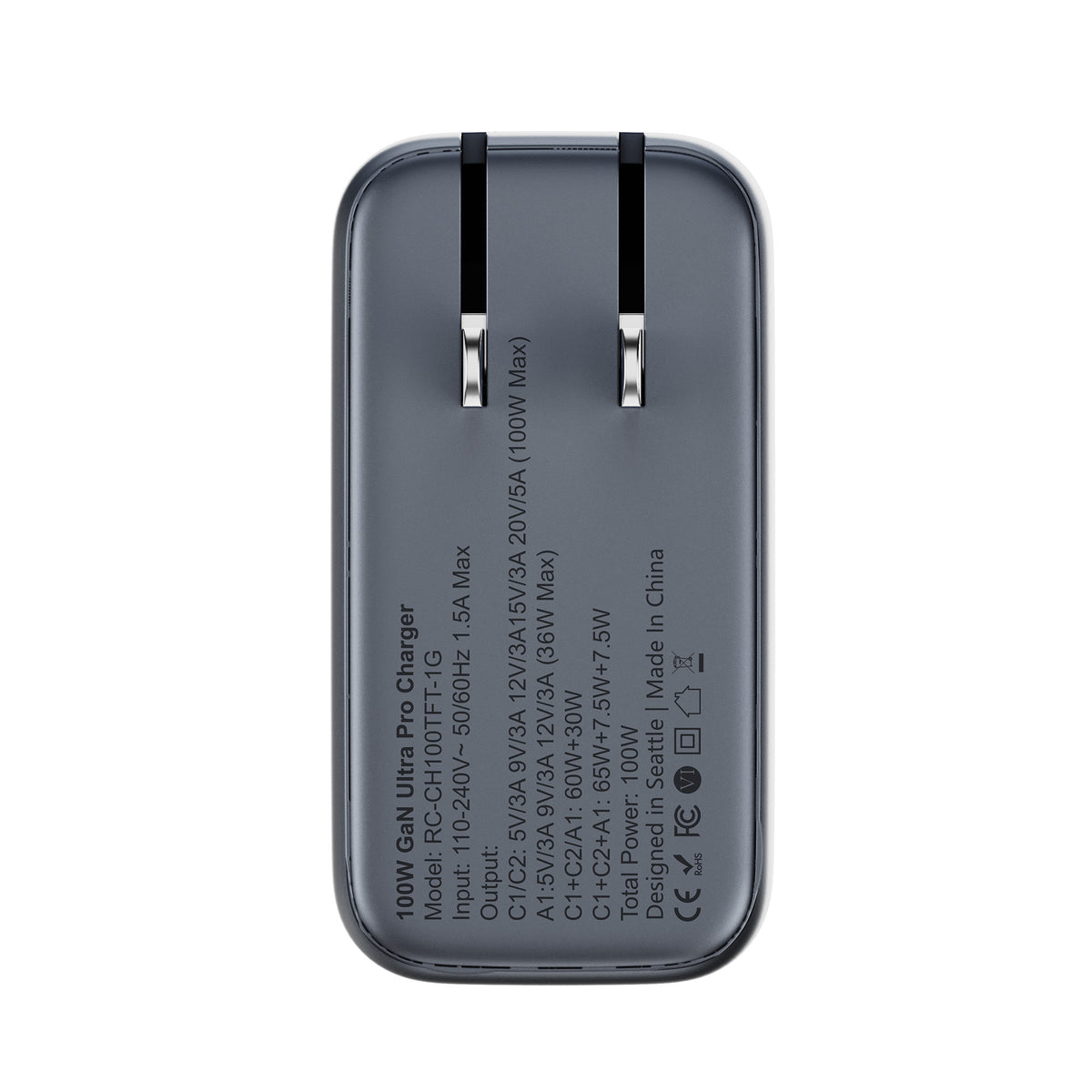 ReelCharge 100W Smart Wall Charger (Gray)