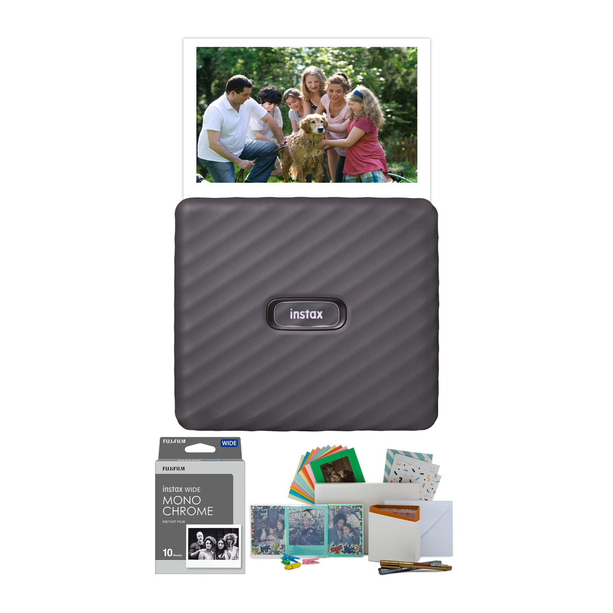 Fujifilm Instax Link Wide Instant Smartphone Photo Printer (Gray) Everything Photobox Kit