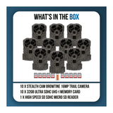 Stealth Cam Browtine Trail Camera Bundle with 32GB Memory Card and Card Reader (10-Pack, 21 Items)