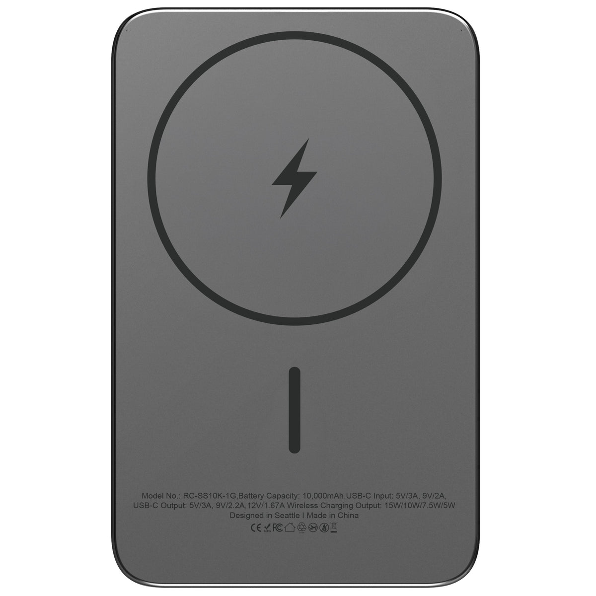 ReelCharge ReelSafe 10,000 mAh Qi2 Power Bank (Gray)
