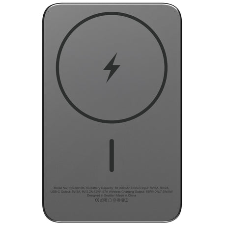 ReelCharge ReelSafe 10,000 mAh Qi2 Power Bank (Gray)