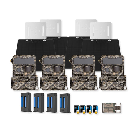 Yellowstone Y2 Trail Camera Bundle with Battery, Solar Panel, Card Reader, and Accessories (4-Pack) - 1