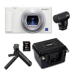 Sony ZV-1 Camera for Content Creators (White) with Mic and Accessory Kit