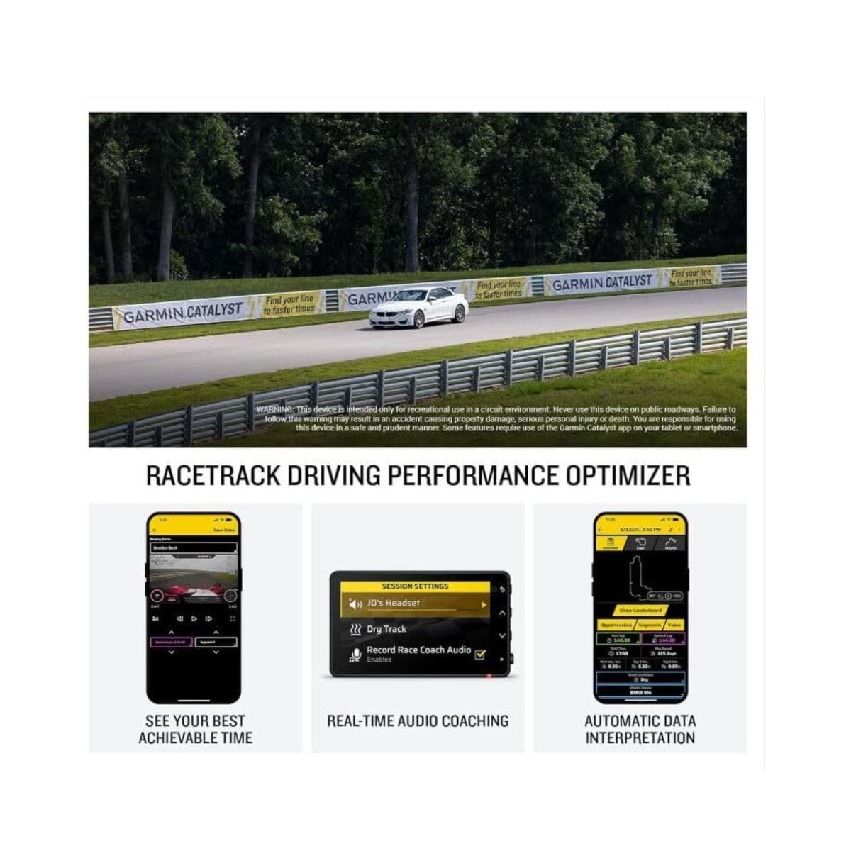 Garmin Catalyst 2 Racetrack Driving Performance Optimizer Bundle with R1 Racing Radar & Accessories - 3