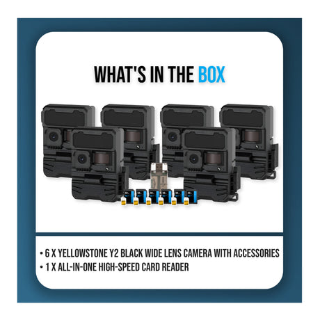 Yellowstone Y2 Black Wide Lens Camera Bundle with Card Reader, and Accessories (6-Pack) - 9