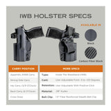 Rounded IWB Holster Fits: Glock 19 19X 23 32 45 (G1-5) Holster Carbon Fiber (American Made)-6