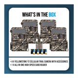 Yellowstone Y2 Cellular Trail Camera Bundle with High-Speed Card Reader, and Accessories (4-Pack) - 9