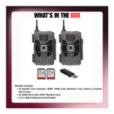 Stealth Cam Deceptor Dual Network Trail Camera (2 Pack) Bundle with 32GB Memory Card & Card Reader - 8