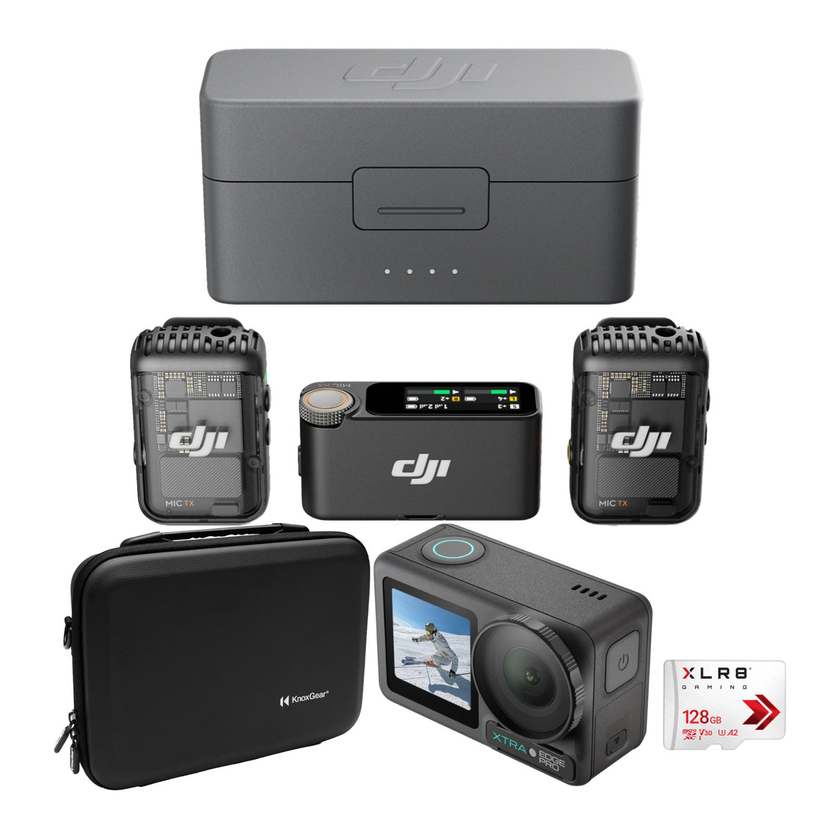 DJI Mic 2 with Action Camera, Memory Card, and Carrying Case Bundle - 1