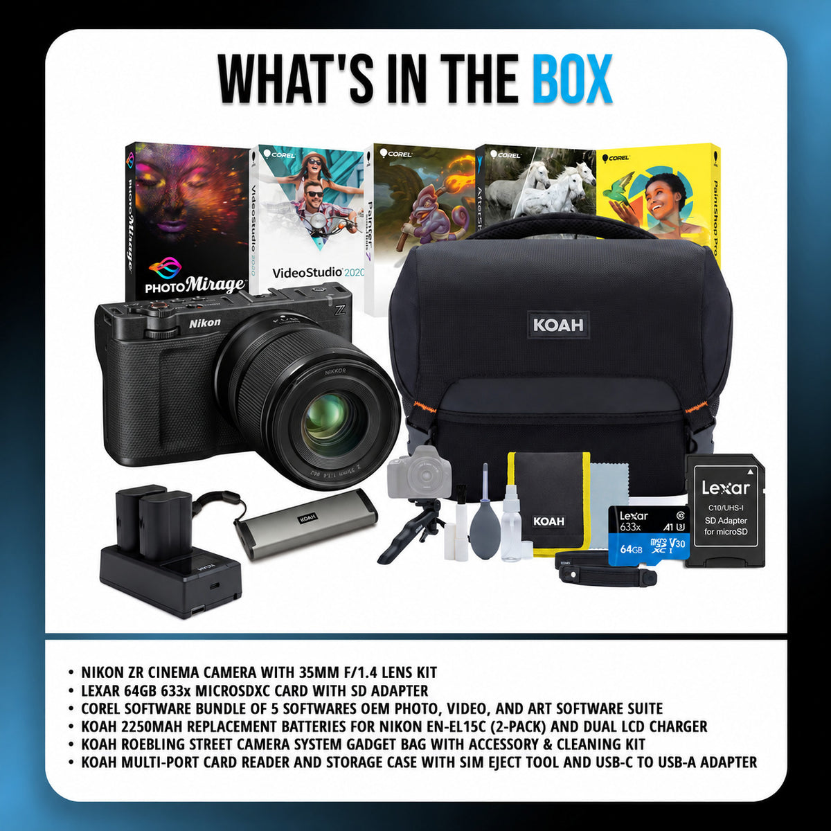 Nikon ZR Cinema Camera with 35mm f/1.4 Lens and Accessories Bundle