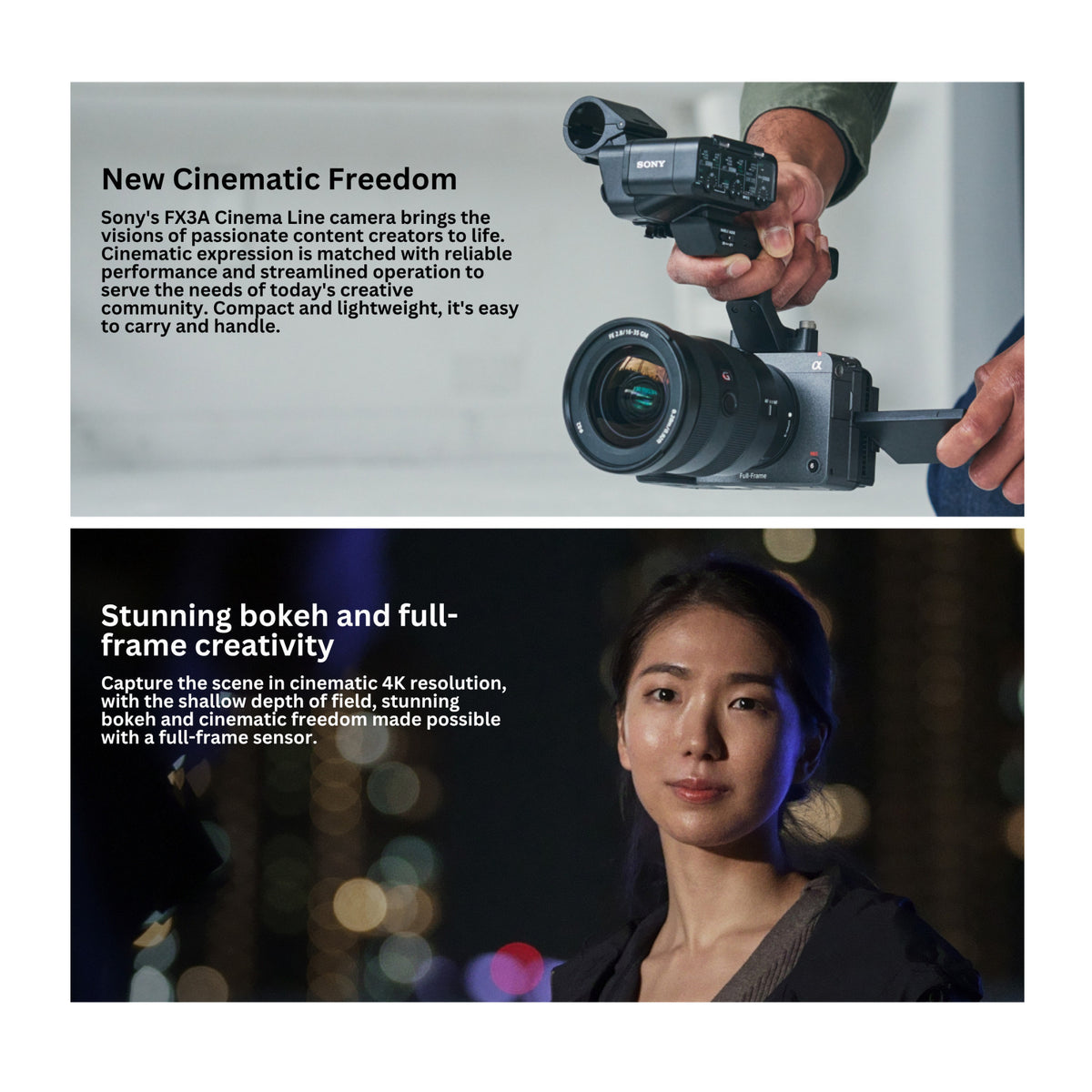 Sony Alpha FX3A 4K Compact Full-Frame Cinema Digital Camera Body with S-Cinetone and 4K/120p Video
