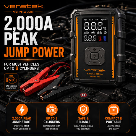 Veratek V8 Pro Air (Gray, Orange, Black) Infog_1