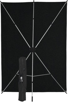 Westcott X-Drop Wrinkle-Resistant Backdrop Kit (Rich Black, 5' x 7') Includes lightweight stand, backdrop, and carry case