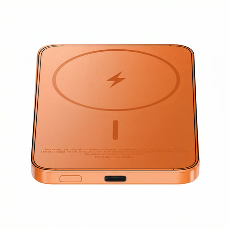ReelCharge ReelSafe Solid State 5,000 mAh Qi2 Wireless Power Bank (Orange)