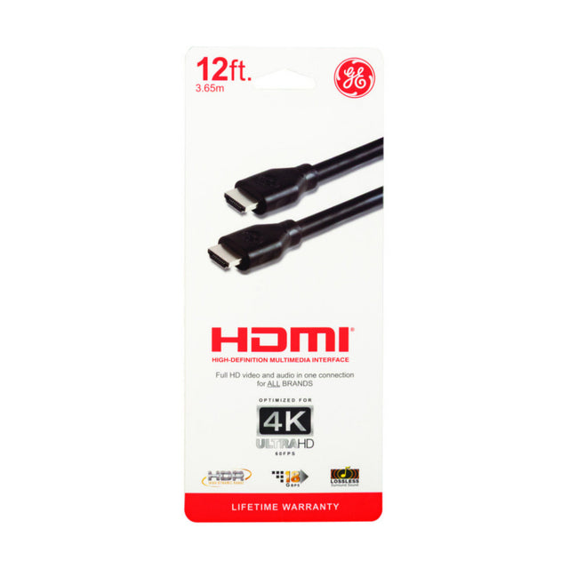 GE 83799-S112ft 4K FHD HDR High-Definition Multimedia Interface A/V Cable - 1