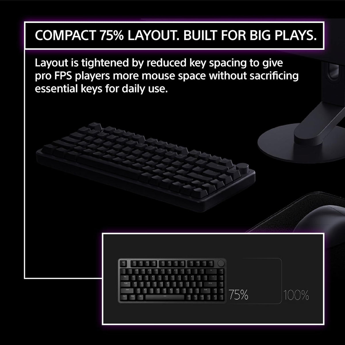 Sony INZONE 75-Percent Wired Aluminum 8K RGB Gaming Keyboard (Black) Bundle