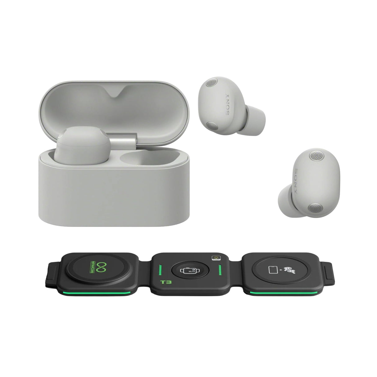 Sony WF-1000XM6 Wireless Earbuds (Platinum Silver) with 3in1 Portable Accessory - 1