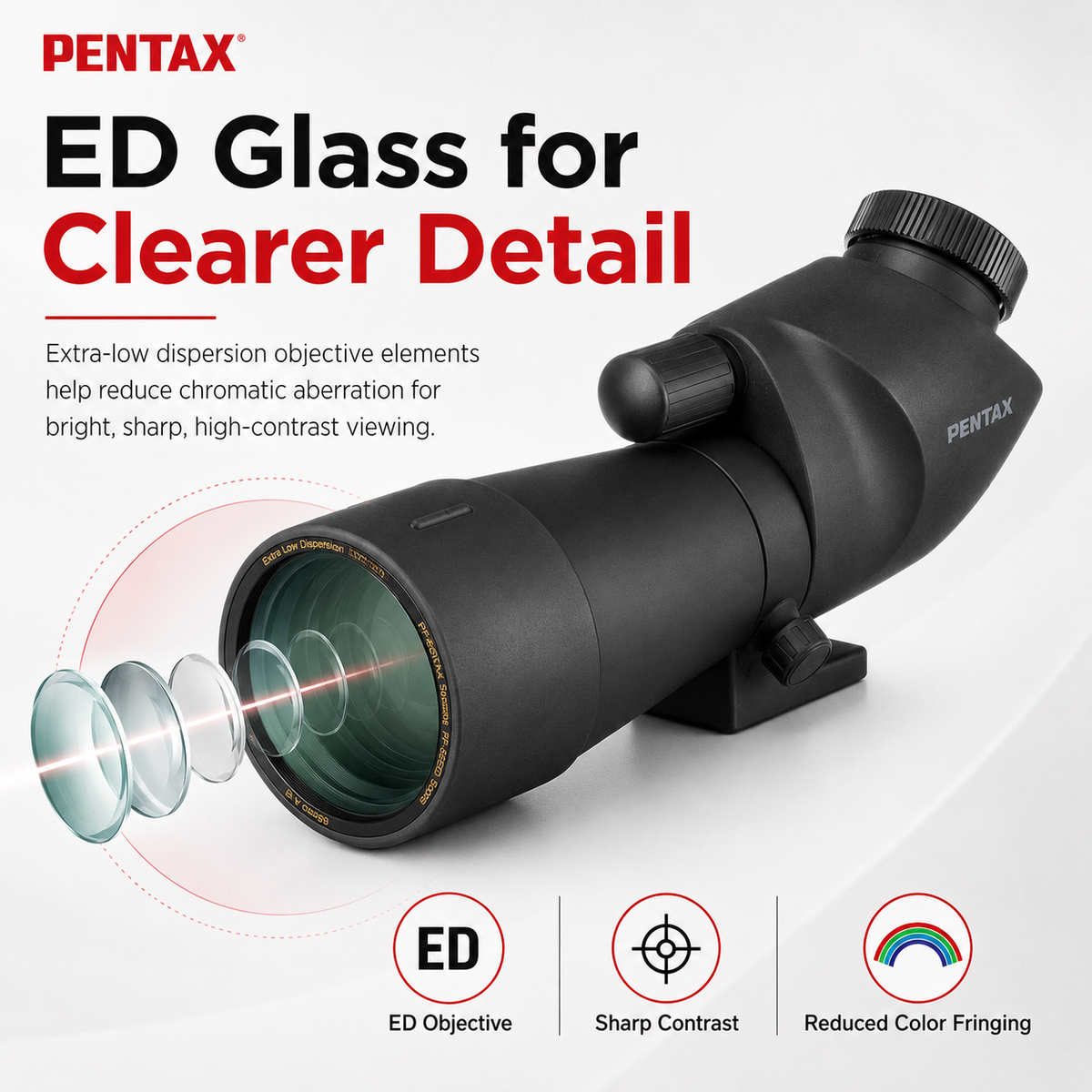 Pentax PF-65EDA II 65mm Spotting Scope (Angled Viewing, Eyepiece Required)