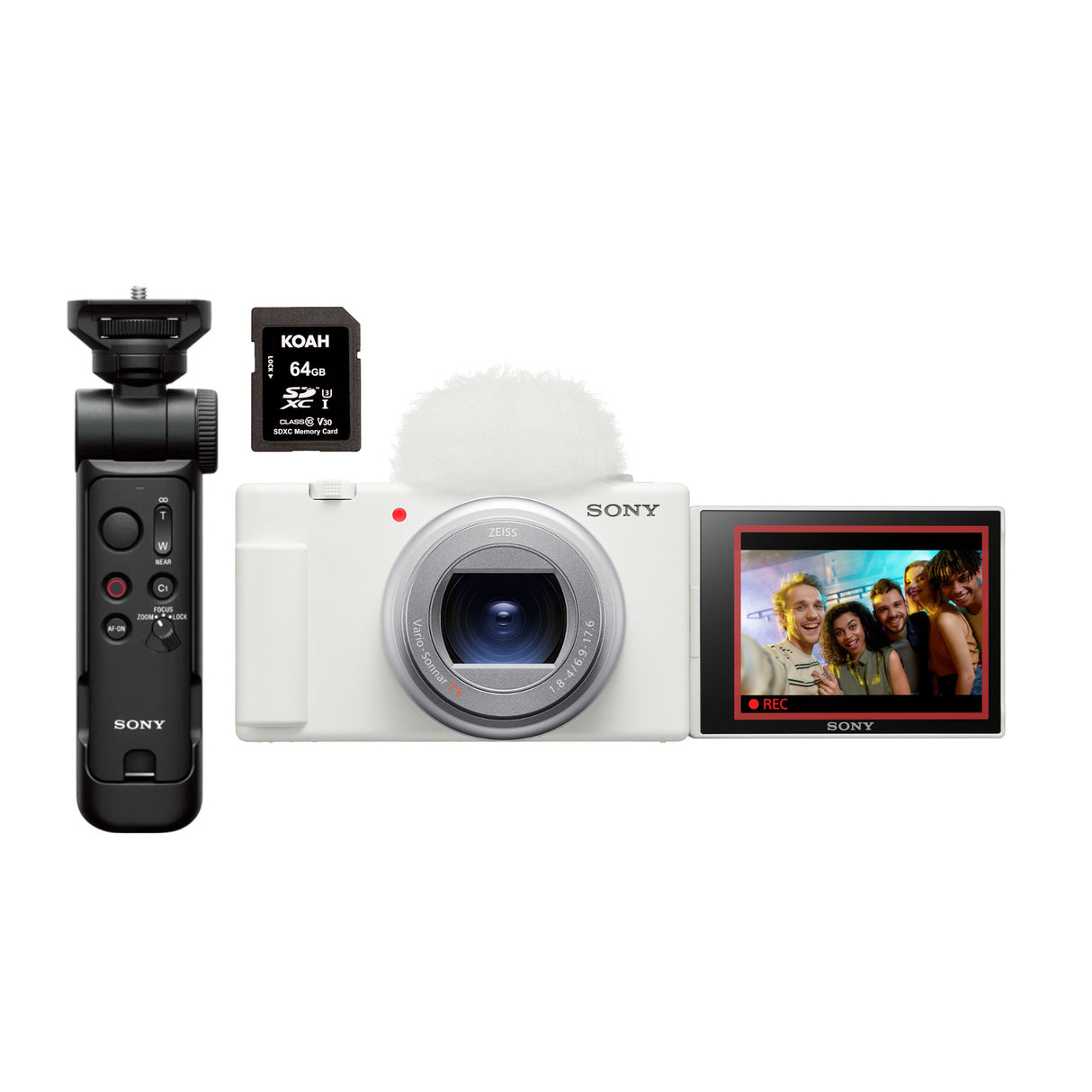 Sony ZV-1 II Vlog Camera for Content Creators and Vloggers (White) with Vlogger Accessory Kit Bundle