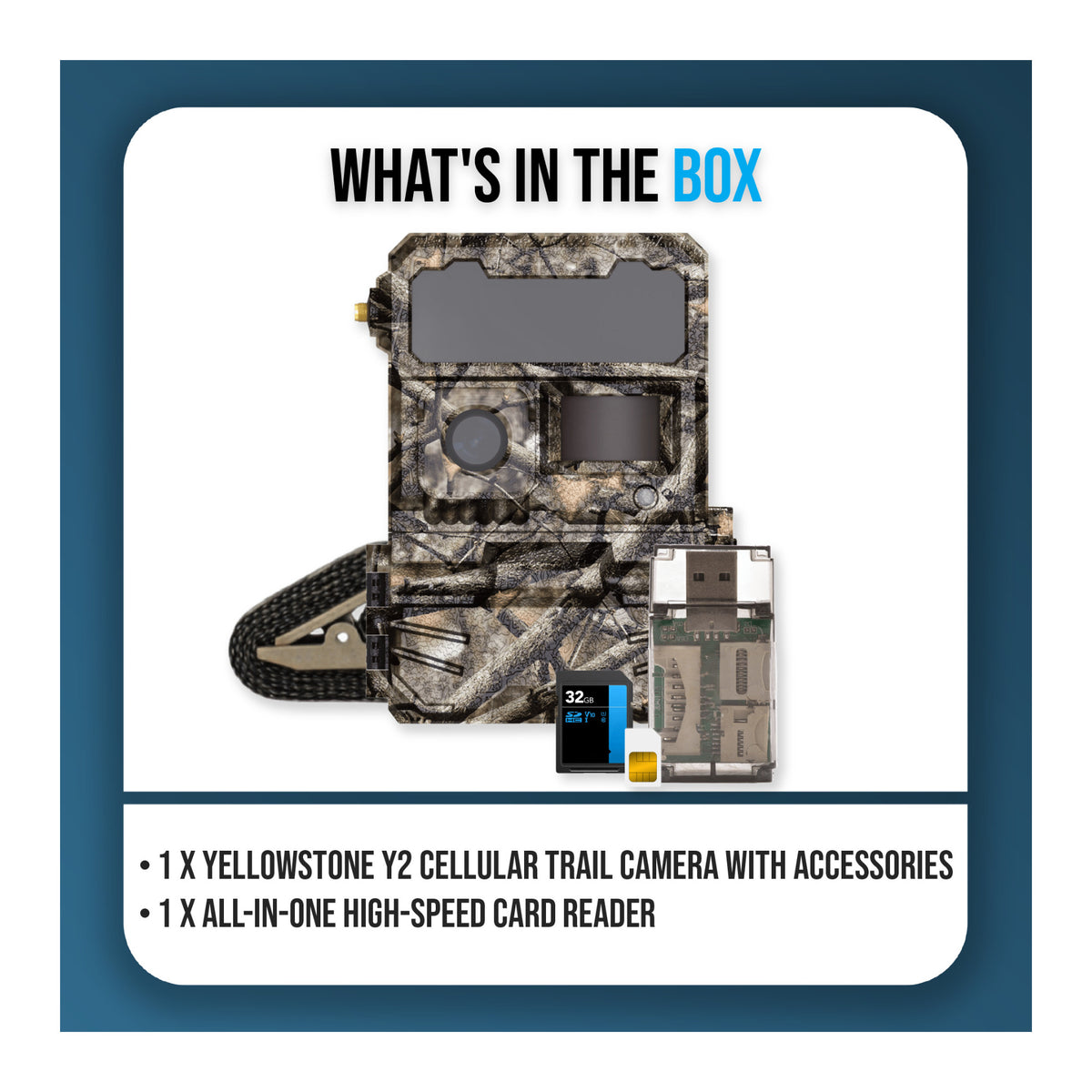 Yellowstone Y2 4G LTE Cellular Trail Camera Bundle with High-Speed Card Reader, and Accessories - 9