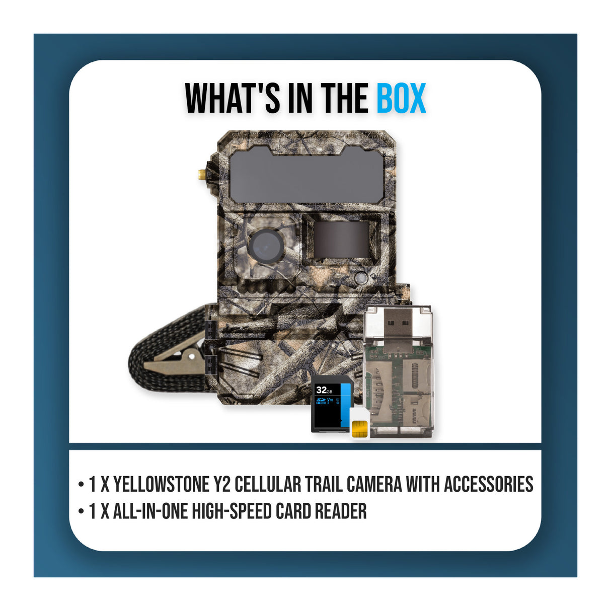 Yellowstone Y2 4G LTE Cellular Trail Camera Bundle with High-Speed Card Reader, and Accessories - 9