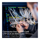 500-Ft Bulk Cat6 Ethernet Cable (Gray) with RJ45 Pass Through Crimper Kit Bundle