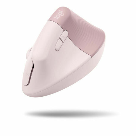 Logitech Lift Vertical Wireless Ergonomic Mouse with 4 Customizable Buttons (Rose)