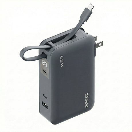 ReelCharge 10,000 mAh 65W Power Bank Flex (Gray)
